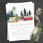 Elegant Camping Waterverf Pine Forest Wedding Bedankkaart