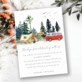 Elegant Camping Waterverf Pine Forest Wedding Bedankkaart