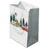 Elegant Camping Waterverf Pine Forest Wedding Medium Cadeauzakje (Achterkant Gekanteld)