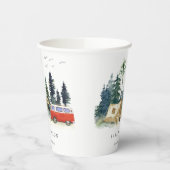 Elegant Camping Waterverf Pine Forest Wedding Papieren Bekers (Links)