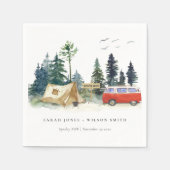 Elegant Camping Waterverf Pine Forest Wedding Servet (Voorkant)