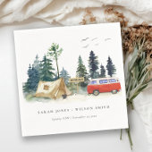 Elegant Camping Waterverf Pine Forest Wedding Servet