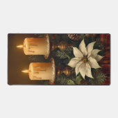 Elegant candle Christmas holly pine warm festive  Bureaumat (Voorkant)