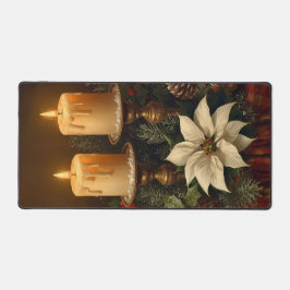 Elegant candle Christmas holly pine warm festive  Bureaumat
