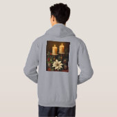 Elegant candle christmas holly pine warm festive hoodie (Achterkant volledig)