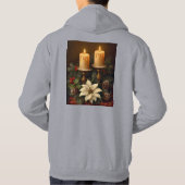 Elegant candle christmas holly pine warm festive hoodie (Achterkant)