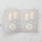 Elegant candle Christmas holly pine warm festive Kaart (Binnen)
