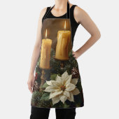 Elegant candle Christmas holly pine warm festive  Schort (Insitu)