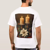 Elegant candle christmas holly pine warm festive t-shirt (Achterkant)