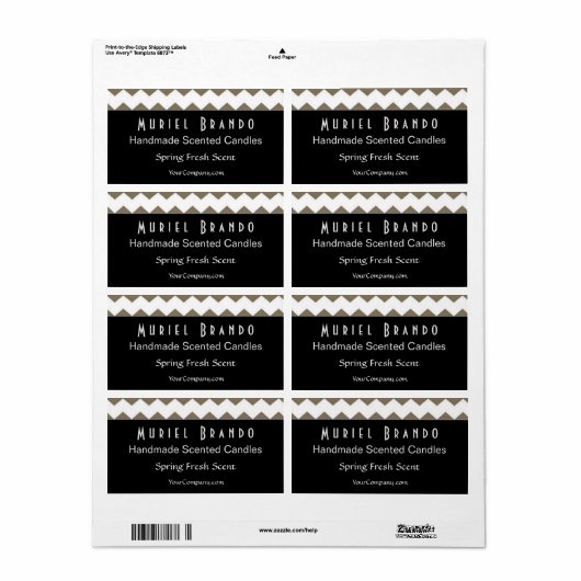 Elegant Candle Company Candle Jar Label (Full Sheet)