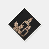 Elegant Candle Holly Faux Gold Diamonds kerstmis Servet (Hoek)