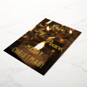 Elegant Candles Real Gold Foil Merry Kerstmis Foi Folie Feestdagenkaart (Gedraaid)