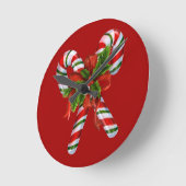 Elegant Candy Cane Wall Clock Ronde Klok (Hoek)