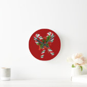 Elegant Candy Cane Wall Clock Ronde Klok (Huis)
