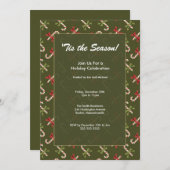 Elegant Candy Canes Holiday Party Uitnodiging (Voorkant / Achterkant)
