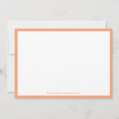 Elegant Cantaloupe Border Flat Note Notitiekaartje (Voorkant)