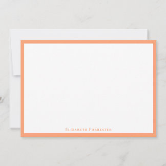 Elegant Cantaloupe Border Flat Note Notitiekaartje