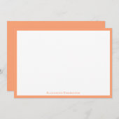 Elegant Cantaloupe Border Flat Note Notitiekaartje (Voorkant / Achterkant)