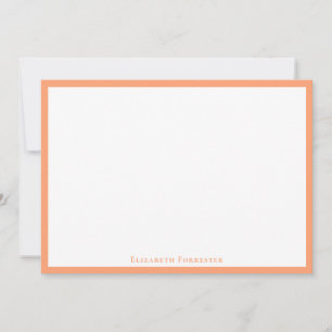 Elegant Cantaloupe Border Flat Note Notitiekaartje