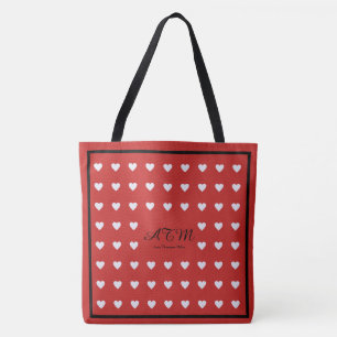 elegant canvas tas van het rode monogram met hart