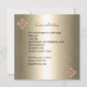 Elegant Caramel Beige Amber Birthday Party Kaart (Achterkant)