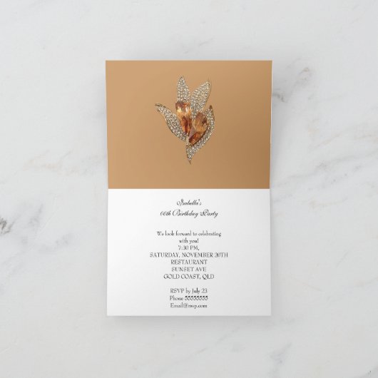 Elegant Caramel Beige Gold Birthday Party gevouwen (Binnen)