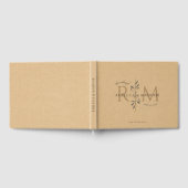 Elegant Caramel Botanisch Monogram Huwelijk Gastenboek (Volledig)