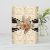 Elegant caramel Cream Black Gold Amber 2 Kaart (Staand voorkant)