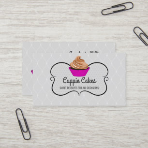 Elegant Caramel Cupcake bakkerij Visitekaartje