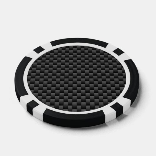 Elegant Carbon Fibre Style Print Background Poker Chips (Enkel)