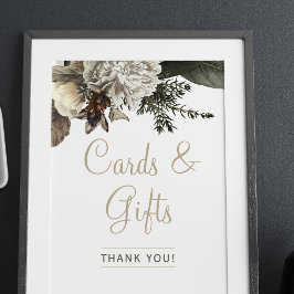 Elegant cards en cadeautjes floral winter bruiloft poster