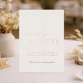 Elegant Cards & Gifts Wedding Sign with Gold Foil Folie Uitnodiging