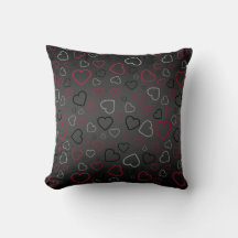 Elegant Carmin Red Gray Black Hearts patroon