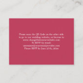Elegant Carmine Magenta QR Code Website RSVP Kaart (Achterkant)