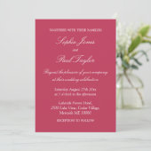 Elegant Carmine Magenta Wedding Kaart (Staand voorkant)
