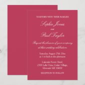 Elegant Carmine Magenta Wedding Kaart (Voorkant / Achterkant)