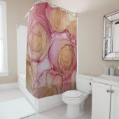 Elegant Carmine Pink Floral Showgordijn Douchegordijn (In situ)