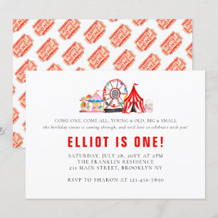 Elegant Carnival Circus Festival Party Birthday Kaart