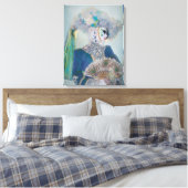 Elegant Carnival Costume, Venetië Canvas Afdruk (Insitu (Slaapkamer))