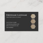 Elegant carpentry dark grijs wooden plank hexagon visitekaartje (Achterkant)