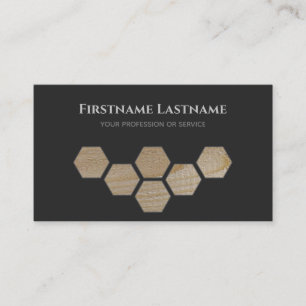 Elegant carpentry dark grijs wooden plank hexagon visitekaartje