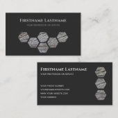 Elegant carpentry dark grijs wooden plank hexagon visitekaartje (Voorkant / Achterkant)