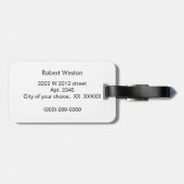 Elegant Carrera White Black Marble Pattern Bagagelabel (Achterkant horizontaal)