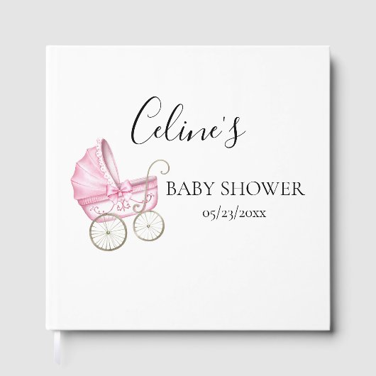 Elegant Carriage Baby shower Gastenboek (Voorkant)