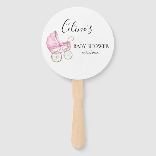 Elegant  Carriage Baby shower Handwaaier (Voorkant)