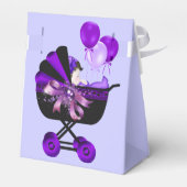 Elegant Carriage Lavendel Paarse Baby shower Bedankdoosjes (Achterkant)