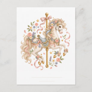 Elegant Carrouselpaard Frans Sprookje Briefkaart