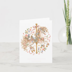 Elegant Carrouselpaard Frans Sprookje Feestdagen Kaart
