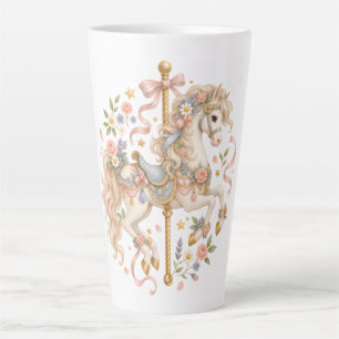 Elegant Carrouselpaard Frans Sprookje Latte Mok