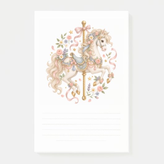 Elegant Carrouselpaard Frans Sprookje Post-it® Notes (Voorkant)